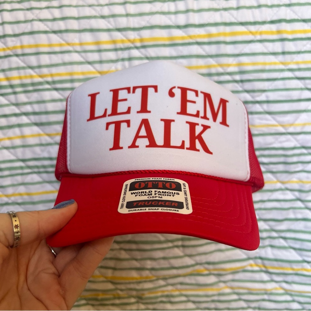 Red and White 'Let 'Em Talk' Ty Myers Trucker Hat